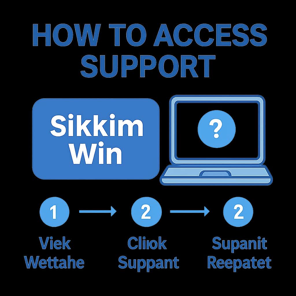 An educational diagram outlining support access options for Sikkim Win.