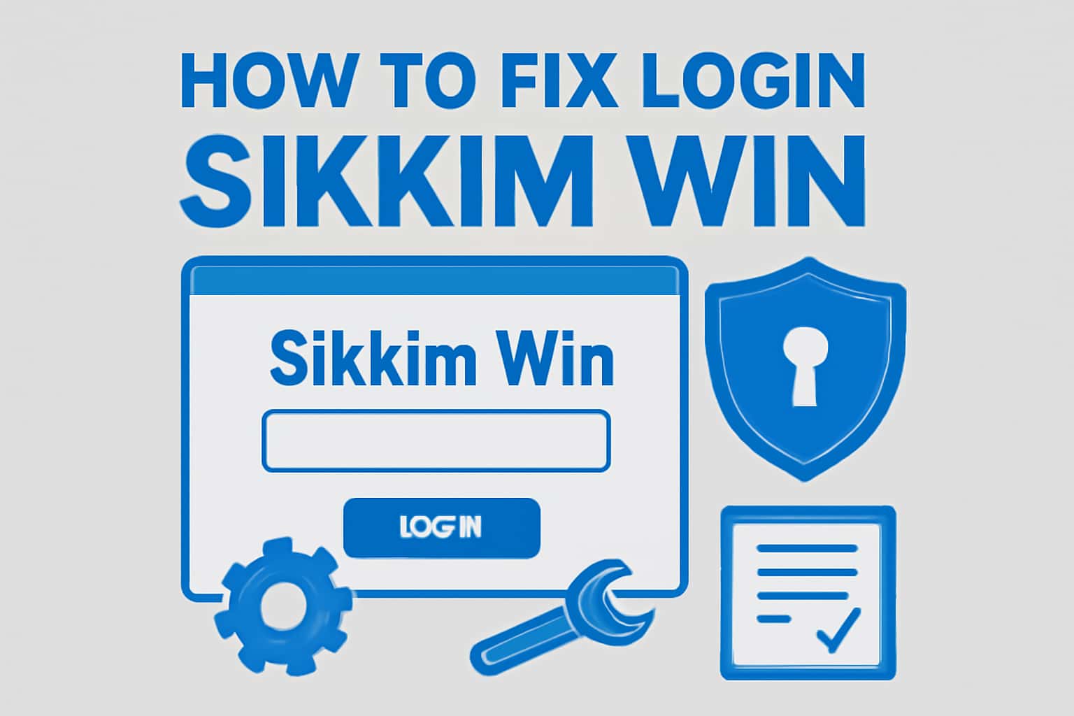 A technical guide illustrating the process to resolve login issues for Sikkim Win.