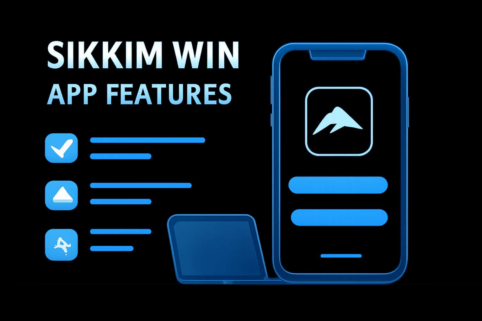 A digital representation showcasing the key features of the Sikkim Win App.