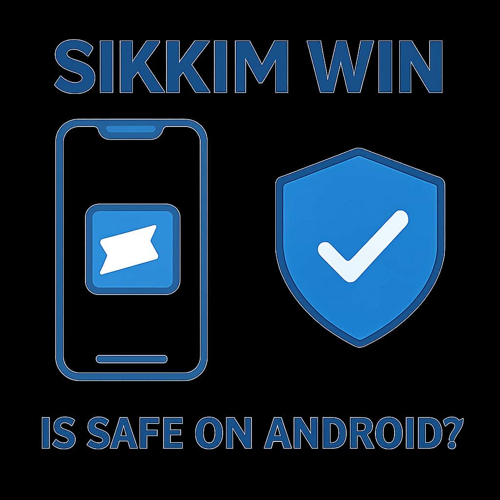 An educational diagram explaining Sikkim Win safety features on Android.